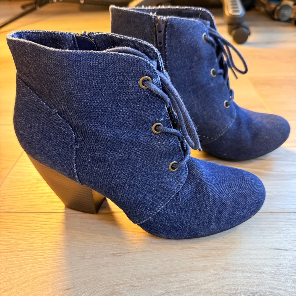 Rampage Denim Blue Ankle Booties